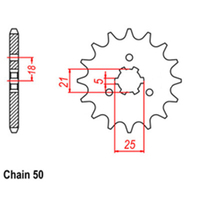 RK Front Sprocket - Steel  15T 530P sku:31-1A1-15