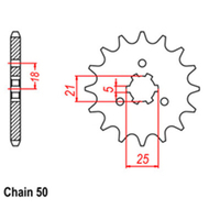 RK Front Sprocket - Steel  16T 530P sku:31-1A1-16