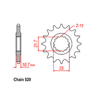 RK Front Sprocket - Steel  16T 520P sku:31-20S-16