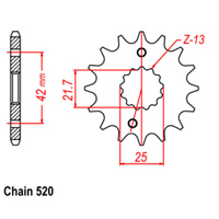RK Front Sprocket - Steel  13T 520P D/D Product thumb image 1