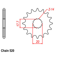 RK Front Sprocket - Steel  13T 520P sku:31-2HG-13