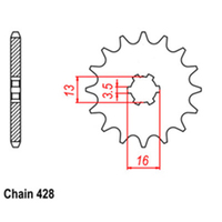 RK Front Sprocket - Steel  12T 428P sku:31-2J5-12
