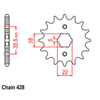 RK Front Sprocket - Steel  14T 428P sku:31-2JX-14
