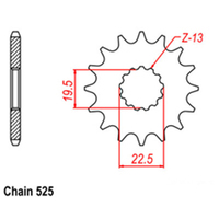 RK Front Sprocket - Steel  15T 525P sku:31-307-15