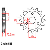 RK Front Sprocket - Steel  15T 525P sku:31-31D-15