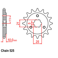 RK Front Sprocket - Steel  15T 525P