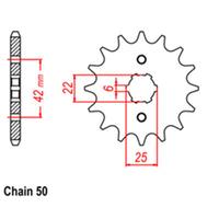 RK Front Sprocket - Steel  16T 530P sku:31-348-16
