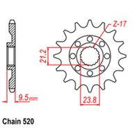 RK Front Sprocket - Steel  13T 520P sku:31-35G-13