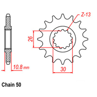 RK Front Sprocket - Steel  16T 530P sku:31-36Y-16