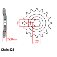 RK Front Sprocket - Steel  14T 428P sku:31-382-14