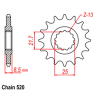 RK Front Sprocket - Steel  16T 520P sku:31-3LD-16