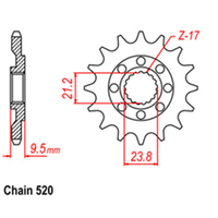 RK Front Sprocket - Steel  13T 520P sku:31-3ML-13