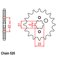 RK Front Sprocket - Steel  14T 520P D/D sku:31-3Y1-14 Product thumb image 1