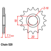 RK Front Sprocket - Steel  14T 520P sku:31-415-14