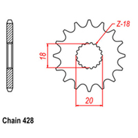 RK Front Sprocket - Steel  14T 428P sku:31-417-14