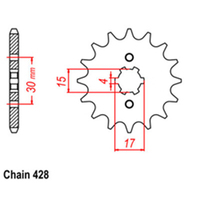 RK Front Sprocket - Steel  14T 428P sku:31-436-14 Product thumb image 1