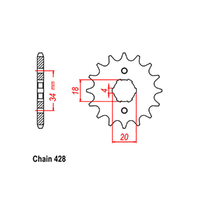 RK Front Sprocket - Steel  16T 428P sku:31-437-16