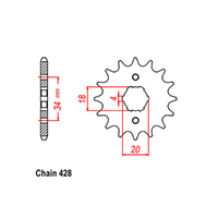 RK Front Sprocket - Steel  16T 428P