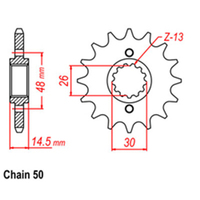 RK Front Sprocket - Steel  16T 530P sku:31-438-16