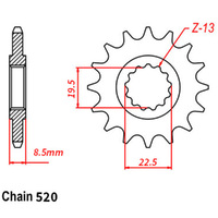 RK Front Sprocket - Steel  14T 520P sku:31-48H-14