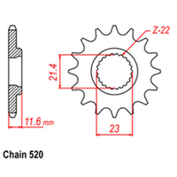 RK Front Sprocket - Steel  14T 520P sku:31-4GY-14 Product thumb image 1
