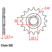 RK Front Sprocket - Steel  14T 520P sku:31-5NL-14 Product thumb image 1