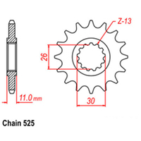 RK Front Sprocket - Steel  14T 525P sku:31-5PS-14