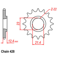 RK Front Sprocket - Steel  15T 428P sku:31-5XT-15