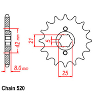 RK Front Sprocket - Steel  17T 520P sku:31-5Y1-17 Product thumb image 1