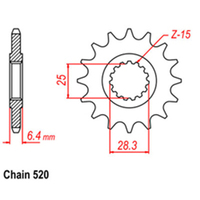 RK Front Sprocket - Steel  13T 520P sku:31-83G-13
