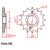 RK Front Sprocket - Steel  16T 520P sku:31-9MN-16