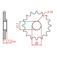RK Front Sprocket - Steel 14T 420P sku:31-BR8-14