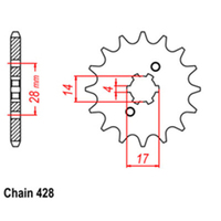 RK Front Sprocket - Steel  13T 428P sku:31-HF7-13 Product thumb image 1
