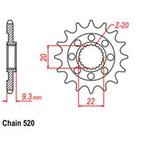 RK Front Sprocket - Steel  13T 520P sku:31-K35-13