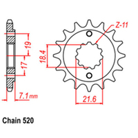 RK Front Sprocket - Steel  13T 520P sku:31-KCE-13