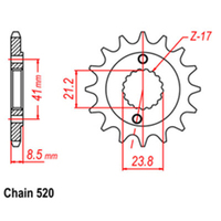 RK Front Sprocket - Steel  13T 520P sku:31-KCY-13