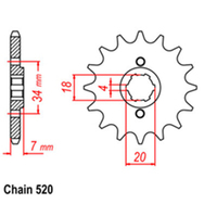 RK Front Sprocket - Steel  12T 520P sku:31-KF0-12