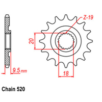 RK Front Sprocket - Steel  13T 520P sku:31-KS6-13