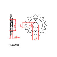 RK Front Sprocket - Steel  14T 520P sku:31-LB1-14