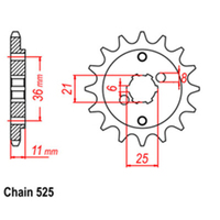 RK Front Sprocket - Steel  15T 525P sku:31-MK4-15