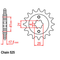 RK Front Sprocket - Steel  15T 525P sku:31-ML0-15