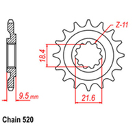 RK Front Sprocket - Steel  14T 520P sku:31-ML3-14