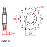 RK Front Sprocket - Steel  15T 530P sku:31-ML7-15