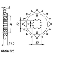 RK Front Sprocket - Steel  15T 525P sku:31-MM9-15