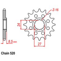 RK Front Sprocket - Steel  17T 520P sku:31-SC2-17