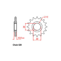 RK Front Sprocket - Steel  14T 520P sku:31-YC2-14