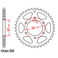 RK Rear Sprocket - Steel 37T 520P sku:32-002-37