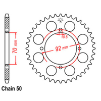RK Rear Sprocket - Steel 44T 530P sku:32-033-44