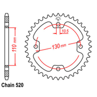 RK Rear Sprocket - Steel 38T 520P sku:32-041-38