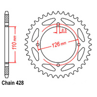 RK Rear Sprocket - Steel 47T 428P sku:32-077-47 Product thumb image 1